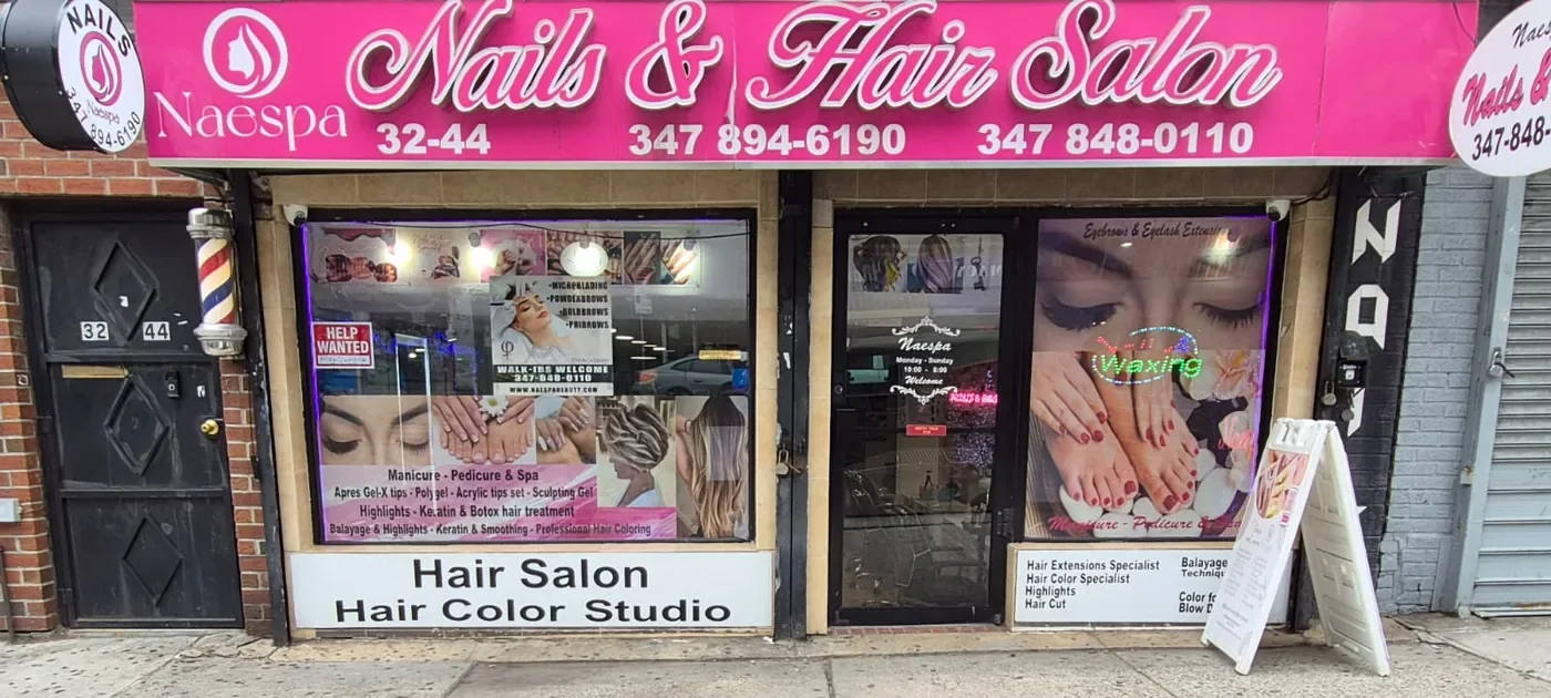Naespa Beauty storefront on Steinway St in Astoria, Queens